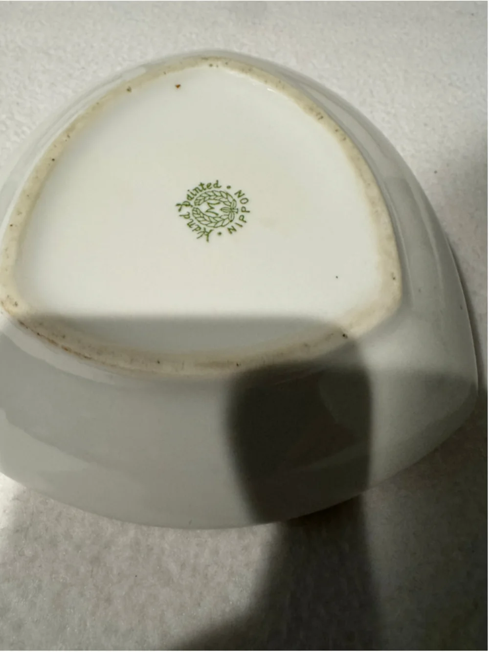 Vintage Nippon Hand Painted Poppy Serving Bowl, Cream, Orange Gold Rim
